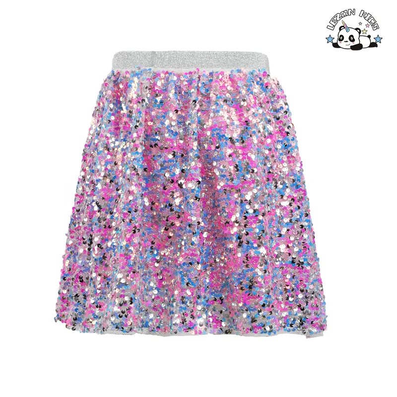 LEZONKIDS - OEM Customizable Fashion Casual Designs Summer Breathable Tulle Sequin Short Skirts